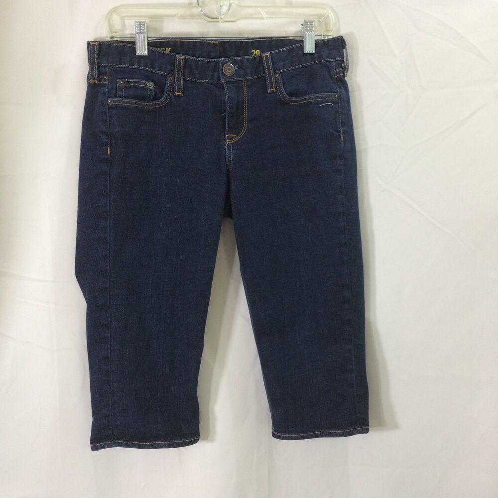 J.Crew Matchstick Skimmer Jeans Size 29 Made USA Dark Wash Stretch 2000s Capri